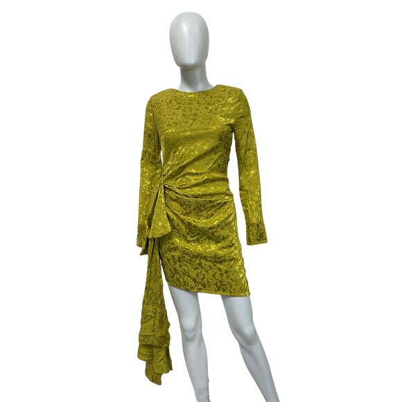 Lovers And Friends 'Matilda' Gold Viscose Mini Dress Size XS - Picture 2 of 4